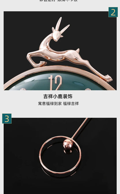 13 Inch Auspicious Deer Wall Clock Nordic Brief Design Living Room Decoration Kitchen Mute Clocks Art Wall Watch Home Decor NEW