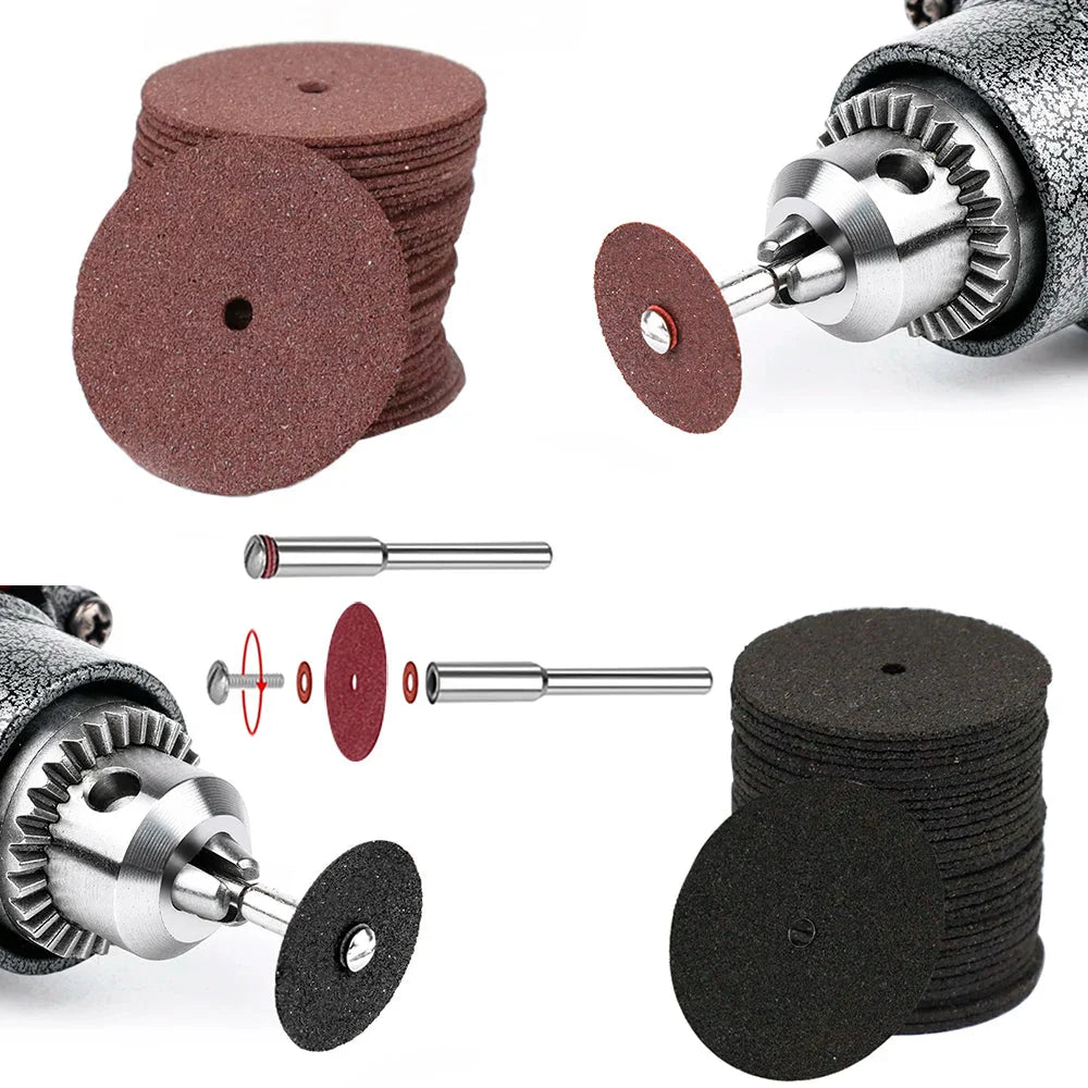 XCAN 63pcs Cutting Wheel Set Mini HSS Saw Blade,Diamond Saw Blade,Metal Cut off Disc  Drill 1/8" Mandrel for Dremel Rotary Tool