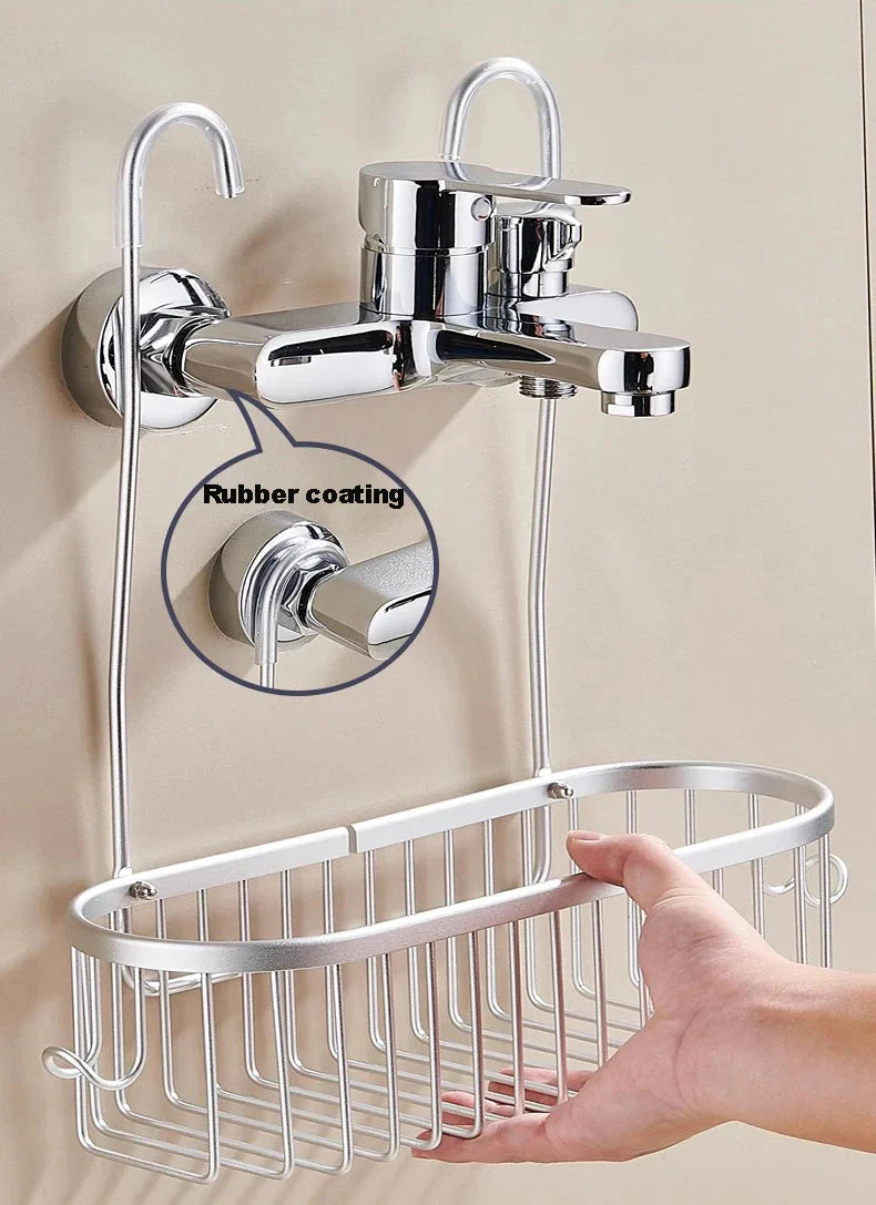 Aluminium Bathroom Shelf Without Drilling Shower Shelf Shelves Shampoo Holder Basket Storage Organizer Bathroom Accessories