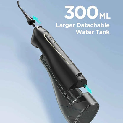 Fairywill Portable Dental Water Flosser - 300ML USB Rechargeable Oral Irrigator with 7 Jet Tips