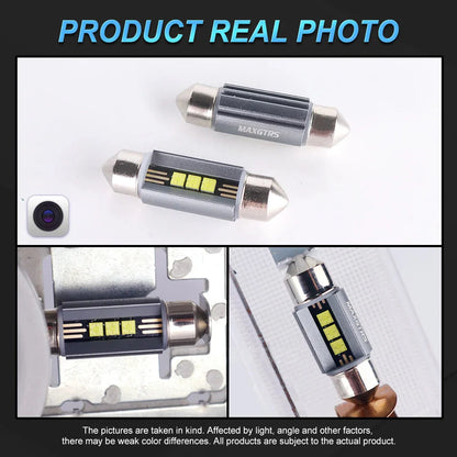 5Pcs MAXGTRS LED C5W C10W 39mm 41mm 42mm LED Festoon Canbus Error Free 6500K White Car Interior Light Reading Dome Trunk Lamp 12