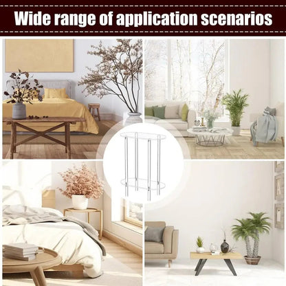 Acrylic Transparent Tea Table Sofa Side Table 2-tier Coffee Table Oval End Bedside Cabinet Nightstand for Living Room Bedroom