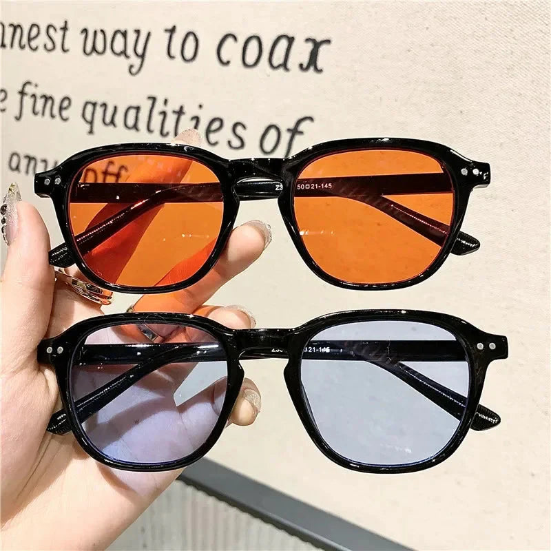 Fashion Square Round Sunglasses Men Women Brand Designer Retro Sun Glasses Male Female Small Frame Vintage Rivet Oculos De Sol