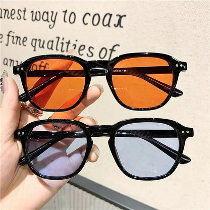 Fashion Square Round Sunglasses Men Women Brand Designer Retro Sun Glasses Male Female Small Frame Vintage Rivet Oculos De Sol
