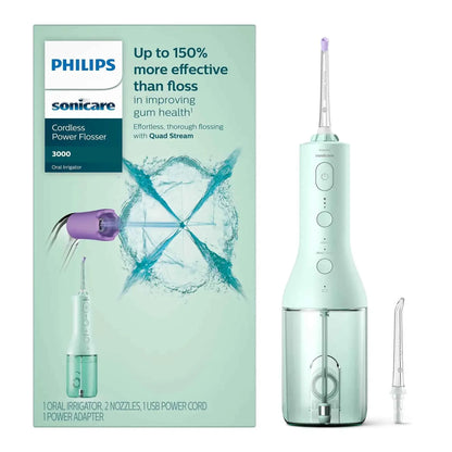 Philips Sonicare 2000 series tooth flosser HX3826, 250 ml water container, USB-C cable, 3 strengths, 360° rotation
