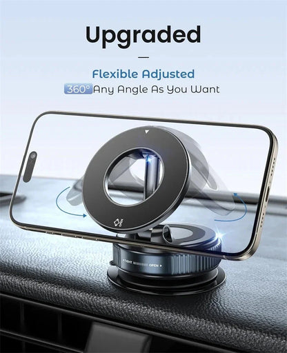 Car Mount Electric Vacuum Magnetic Holder Foldable Strong Suction Stand For Cell Phone For iphone 12 13 14 15 16 Live Streaming