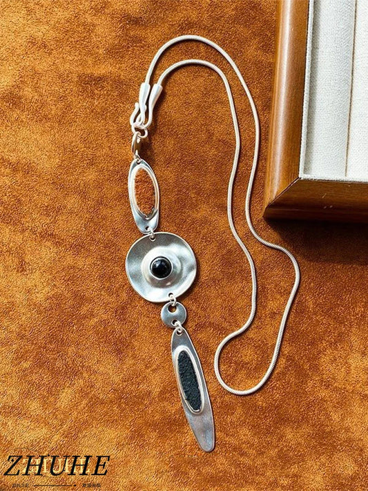 Artistic Craft Jewelry Accessories Eye Motif Necklace and Earrings Set for Women Men Fashion Forward Accessories