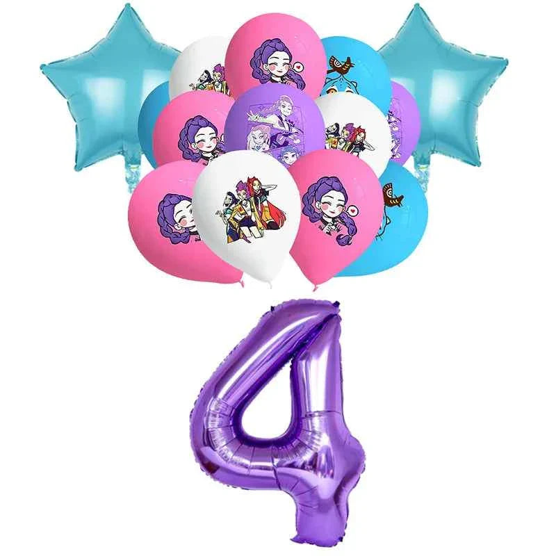 K-Pop Demon Hunters Birthday Decorations Girls Birthday Party Tableware Balloons Set Cup Plates Girls Favor Kpop Warriors Supply