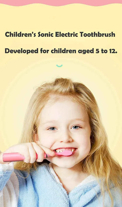 Sonic Electric Toothbrush for Children Kids cleaning teeth whitening Rechargeable water proof Replace The Tooth Brush Head