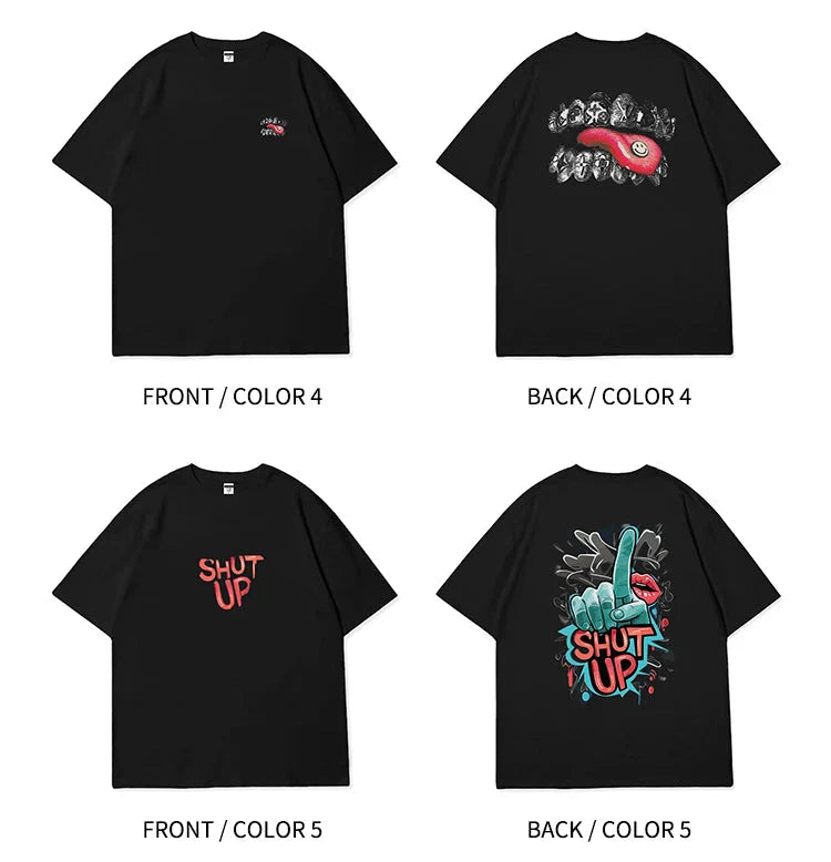 Men's and women's Short-Sleeved T-shirts Funny Abstract Pattern T-shirts 100%Cotton Streetwear Casual Fashion Oversized T-shirts
