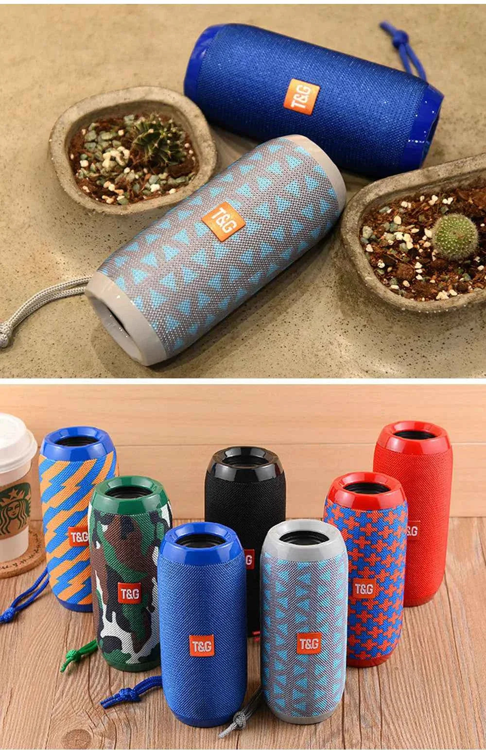 Bluetooth Speaker T&G TG117 Portable TWS Sound Box Waterproof Loudspeaker Outdoor Stereo Surround Speakers Support TF FM Radio