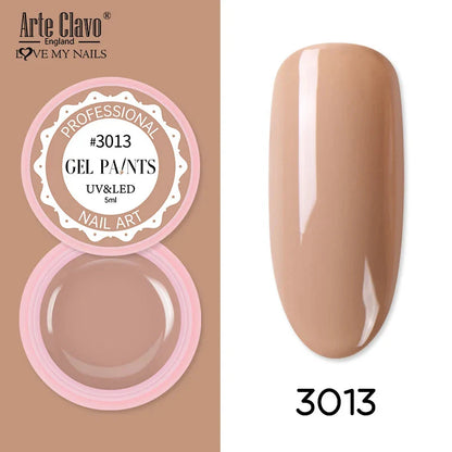 Arte Clavo Painting Gel 72 Colors 5ml Professional Nail Paint Color Gel Polish For Nail Art UV Gel Lacquer Gel Top Coat Manicure