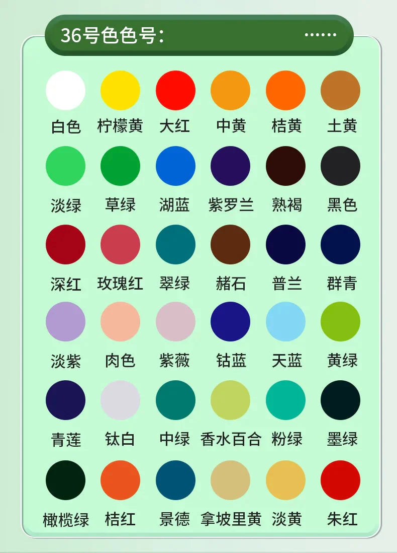 Acrylic Pigment 12/18/24/36 Colors 12ml Set Children's Painting And Oil Painting Beginners Non-Toxic Quick Drying Art Supplies