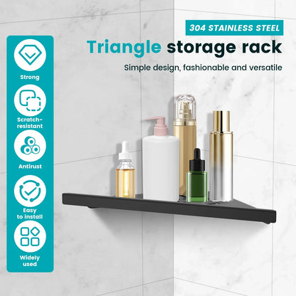 Stainless Steel Bathroom Shelf Shampoo Makeup Shower Storage Shelf Bathroom Wall Mount Corner Organizer Rack