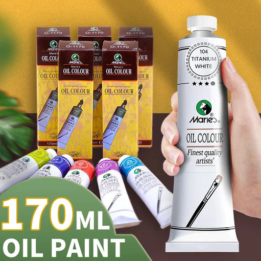 Marie's Oil Paint 170ml/5.95oz Large Tube,Art Supplies for Canvas Painting,Egg,Graffiti,Fabric,Stone,Leather,Wood,Ceramic
