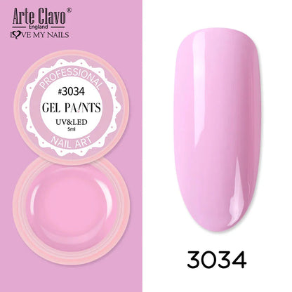 Arte Clavo Painting Gel 72 Colors 5ml Professional Nail Paint Color Gel Polish For Nail Art UV Gel Lacquer Gel Top Coat Manicure