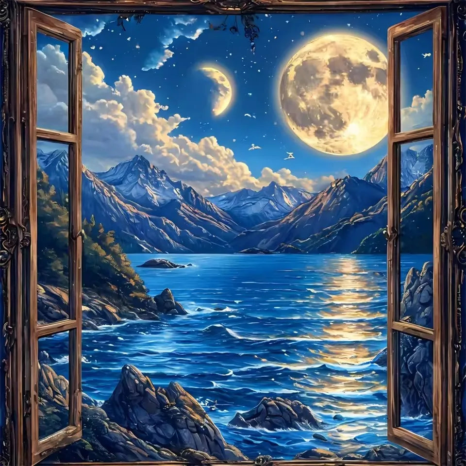 HUACAN Coloring By Numbers Mountain Landscape HandPainted Kits Home Decor Sea Painting Drawing Pictures By Numbers Diy Gift Art