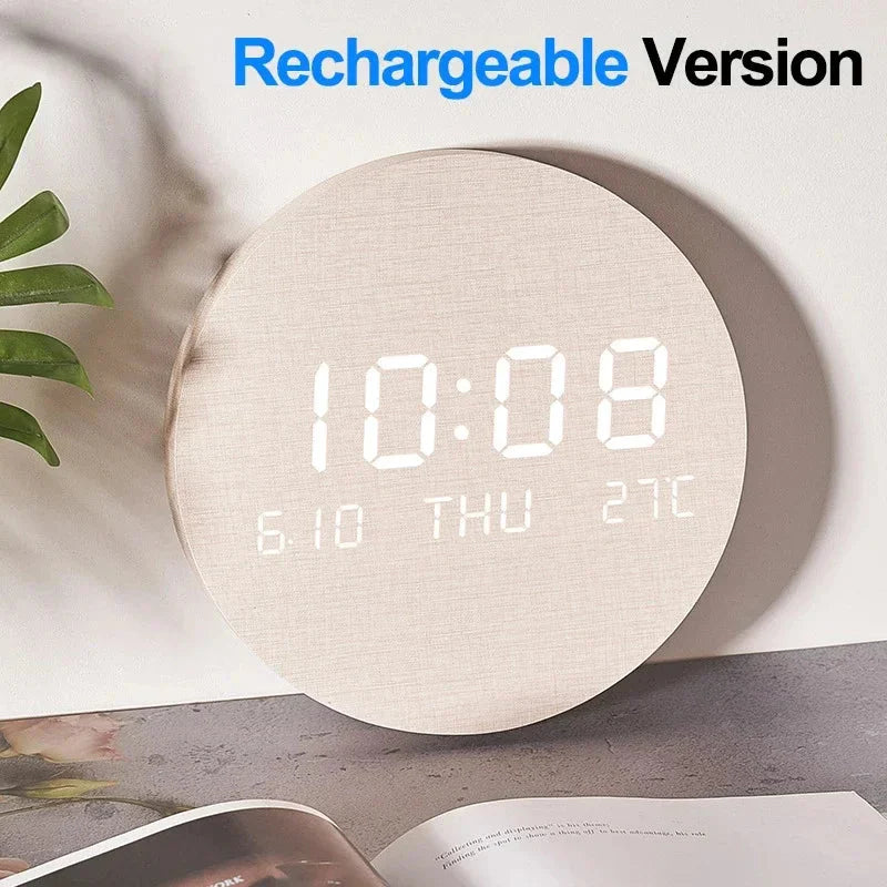 LED Digital Wall Clock Temperature Date Time Multi-function Display Living Room Home Bedroom Silent Clock Fashion Wall Clock