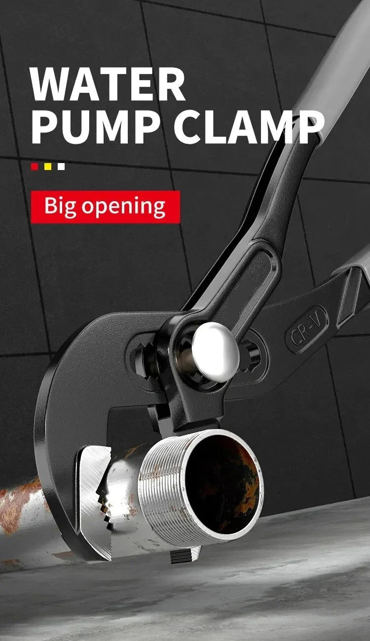 Water Pump Pliers Quick-Release Plumbing Pliers Pipe Wrench Adjustable Water Pipe Clamp Pliers Household Hand Tools Multi-functi