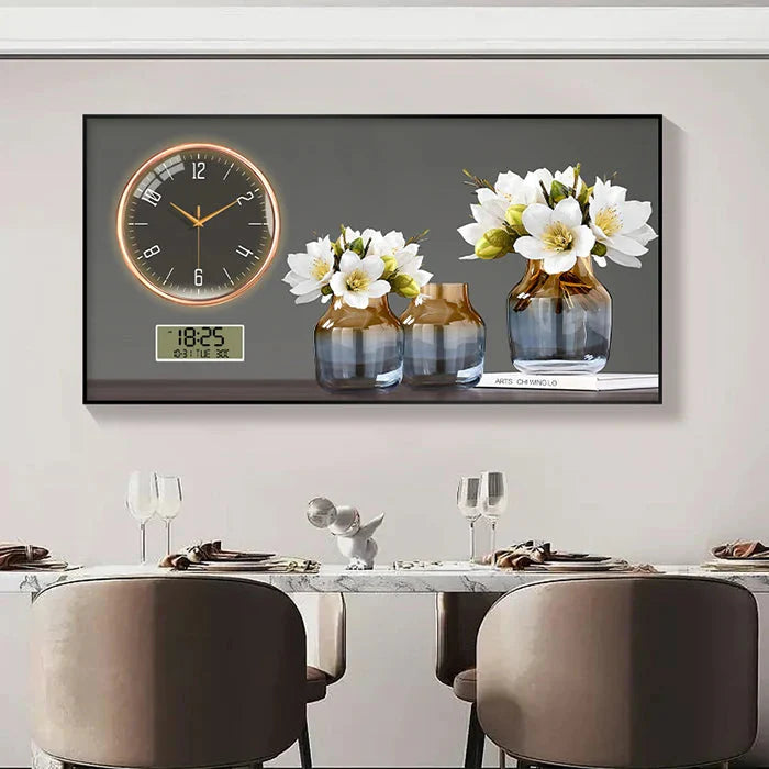Large Size Aluminum alloy framed Artwork Wall Clock, Luxurious Muted Quartz Clock for Home Decor,living Room,bed Room Décor