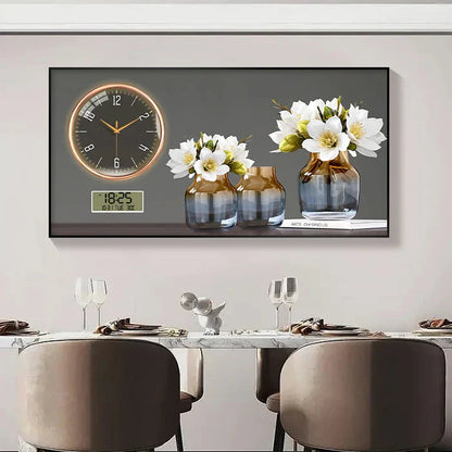 Large Size Aluminum alloy framed Artwork Wall Clock, Luxurious Muted Quartz Clock for Home Decor,living Room,bed Room Décor