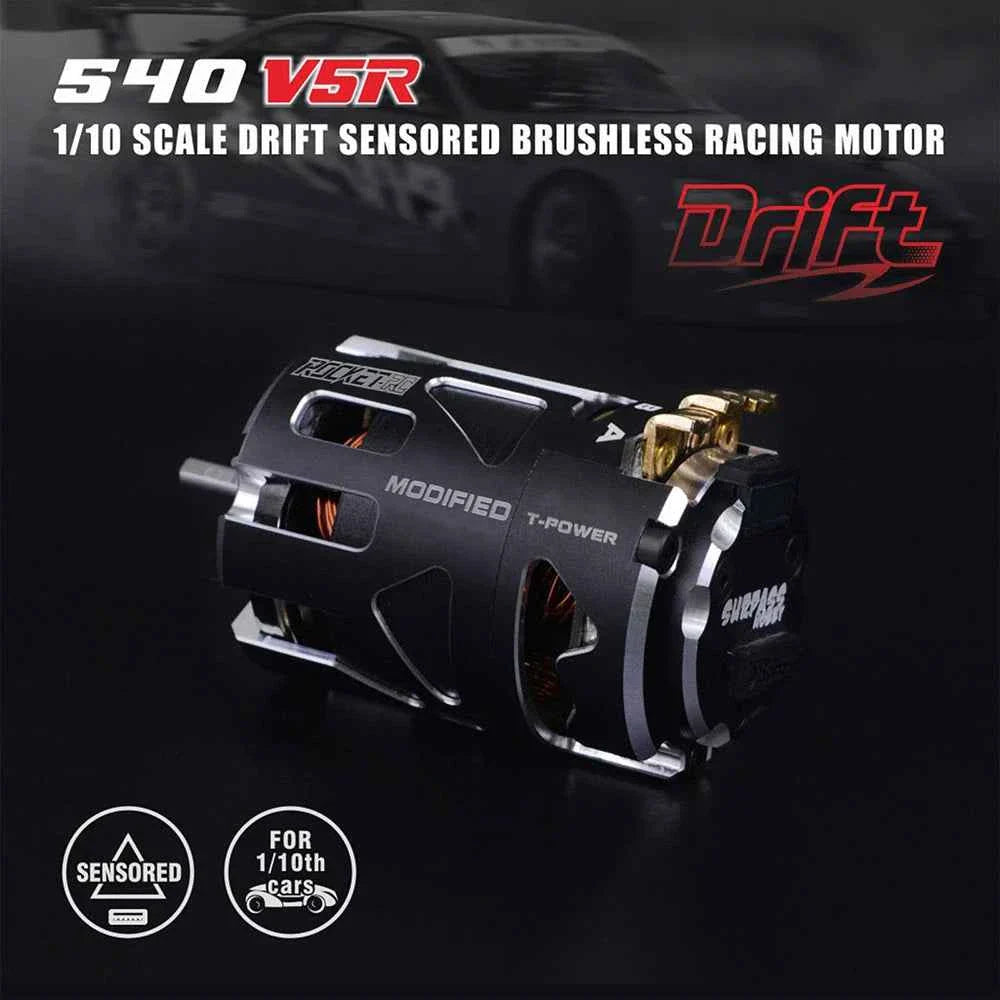 RC Car Surpasshobby Rocket 540 V5R Sensored Brushless Drift Racing Motor for 1/10 1/12 1/14 RC Car Competition Modified Truck