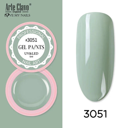 Arte Clavo Painting Gel 72 Colors 5ml Professional Nail Paint Color Gel Polish For Nail Art UV Gel Lacquer Gel Top Coat Manicure