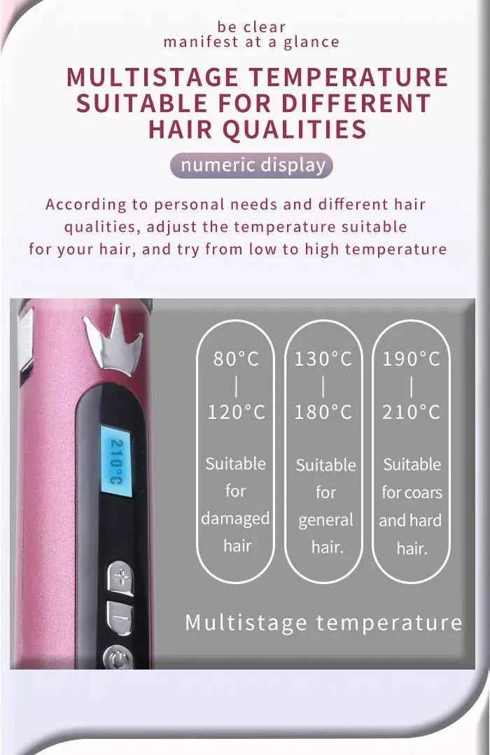 Kemei Professional Hair Curler Hair Curling Iron Wand Ceramic Tourmaline long Barrel Dual Voltage 100-240V Hair Waving Style Too
