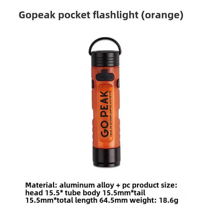 Gopeak 5050 Mini USB Rechargeable LED Pocket Flashlight Clip-on Hat Light Keychain Torch for Camping Hiking Outdoor Portable
