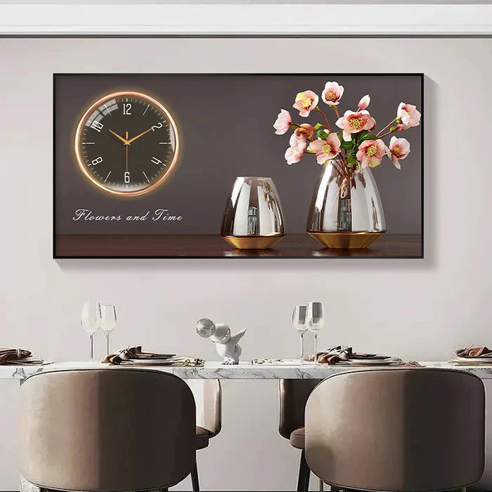 Large Size Aluminum alloy framed Artwork Wall Clock, Luxurious Muted Quartz Clock for Home Decor,living Room,bed Room Décor