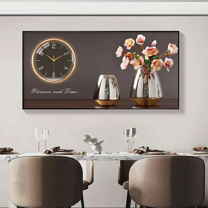 Large Size Aluminum alloy framed Artwork Wall Clock, Luxurious Muted Quartz Clock for Home Decor,living Room,bed Room Décor