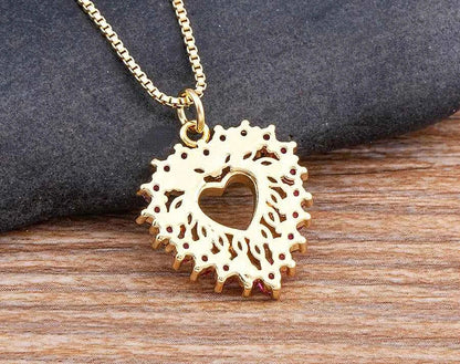 Nidin New Arrival Romantic Heart Shape Sparkling Zircon Pendant Necklace 3 Colors For Women Female Fine Jewelry Gifts Wholesale