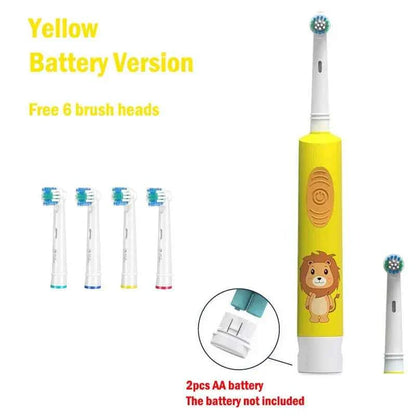 Kids Electric Toothbrush Colorful Cartoon Soft Bristle Rounded Vibrate Heads Teeth Brush Gum Care Battery Power 3-15 Years Old