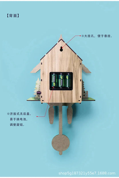 Wooden Hanging Wall Clock Bird Alarm Clock Cuckoo Clocks For Home Decoration Quartz Watch Decorative Home Decor
