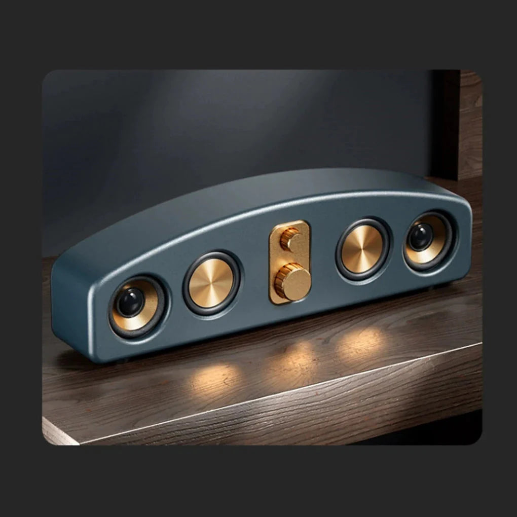 New Wireless BlueTooth Loudspeaker Box Wood Grain Retro Desktop High-power 3D Stereo Subwoofer Computer Audio Portable Sound-bar