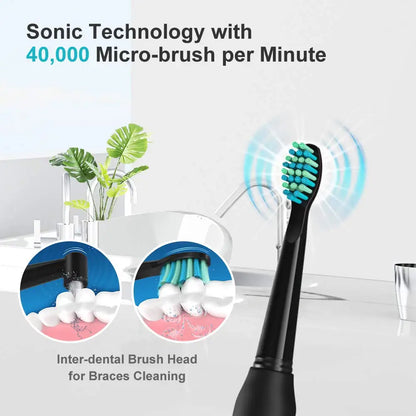 Fairywill Electric Sonic Toothbrush FW-507 USB Charge Rechargeable Adult Waterproof Electronic Tooth Brushes Replacement Heads s