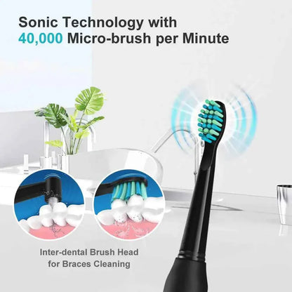 Fairywill FW-507 Electric Sonic Toothbrush - Rechargeable Adult Waterproof Toothbrush with 5 Modes