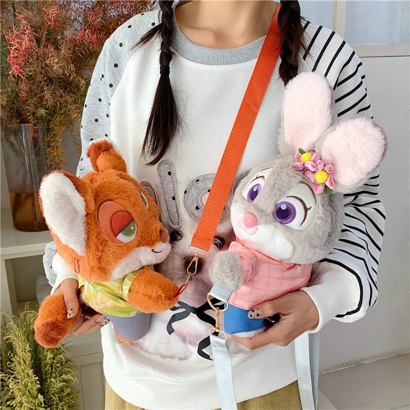 New Zootopia Doll Crossbody Bag Cartoon Judy Hopps Shoulder Bag Holiday Gift Large Capacity Portable Storage Commuter Bag
