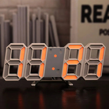 3D LED Digital Clock 12/24H Time Display Colorful Clock for Office/Living Room/Meeting Room/Kitchen