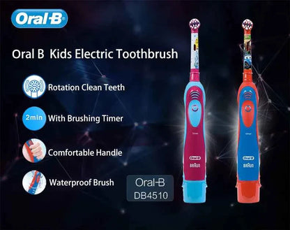 Oral B Kid Electric Toothbrush Car Design Toothbrush for Kid Soft Bristle Gentle Clean Teeth with Replacement Refills Waterpoof