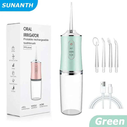 Portable Cordless Teeth cleaning machine Travel Oral Irrigator USB Rechargeable 3 Modes 4 Jet Tips IPX7 Mouth Washing Machine