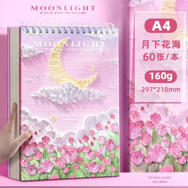 A4 Professional Sketchbook: Ultra-Thick Paper, 16K Painting Diary Notebook, Essential Art School Supplies, Ideal for Pencil Sket