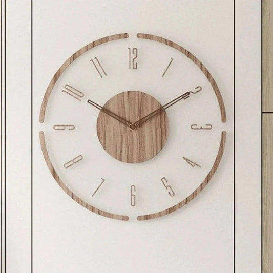 Hot Wall Clock Living Room Decoration Solid Wood Creative Silent Nordic Simple Quartz Clock Luxury Wall Watch Decor Fashion