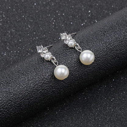 New pearl gemstone jewellery woman necklace set for women jewelry sets light luxury Women's earrings lock bone chain alloy
