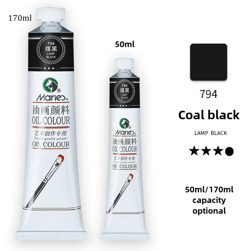 Marie's Oil Paint 170ML Oil Painting Art Creation Pigment Large Oil Paint Paint Single Commonly Used 24 Colors