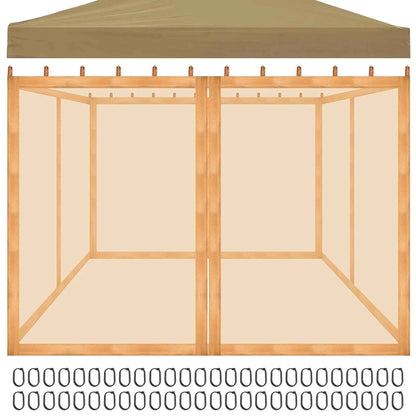 Gazebo Universal Replacement Mosquito Netting Outdoor Gazebo Canopy 4-Panel Screen Walls with Zipper (Mosquito Net Only)