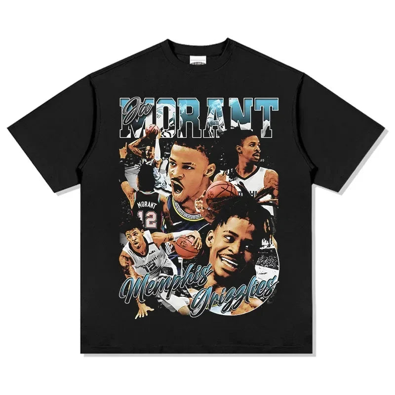 Oversized Men T Shirts US Street Basketball Printed Short Sleeve Hip-Hop Y2K Tees Commute Casual O-neck Tops Cool Boy T-shirts