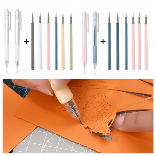 1/8pcs Art Utility Knife Pen Knife Pen Refill Set Paper Cutting Tool Precision Scrapbooking Sticker Cutter DIY Craft Supplies