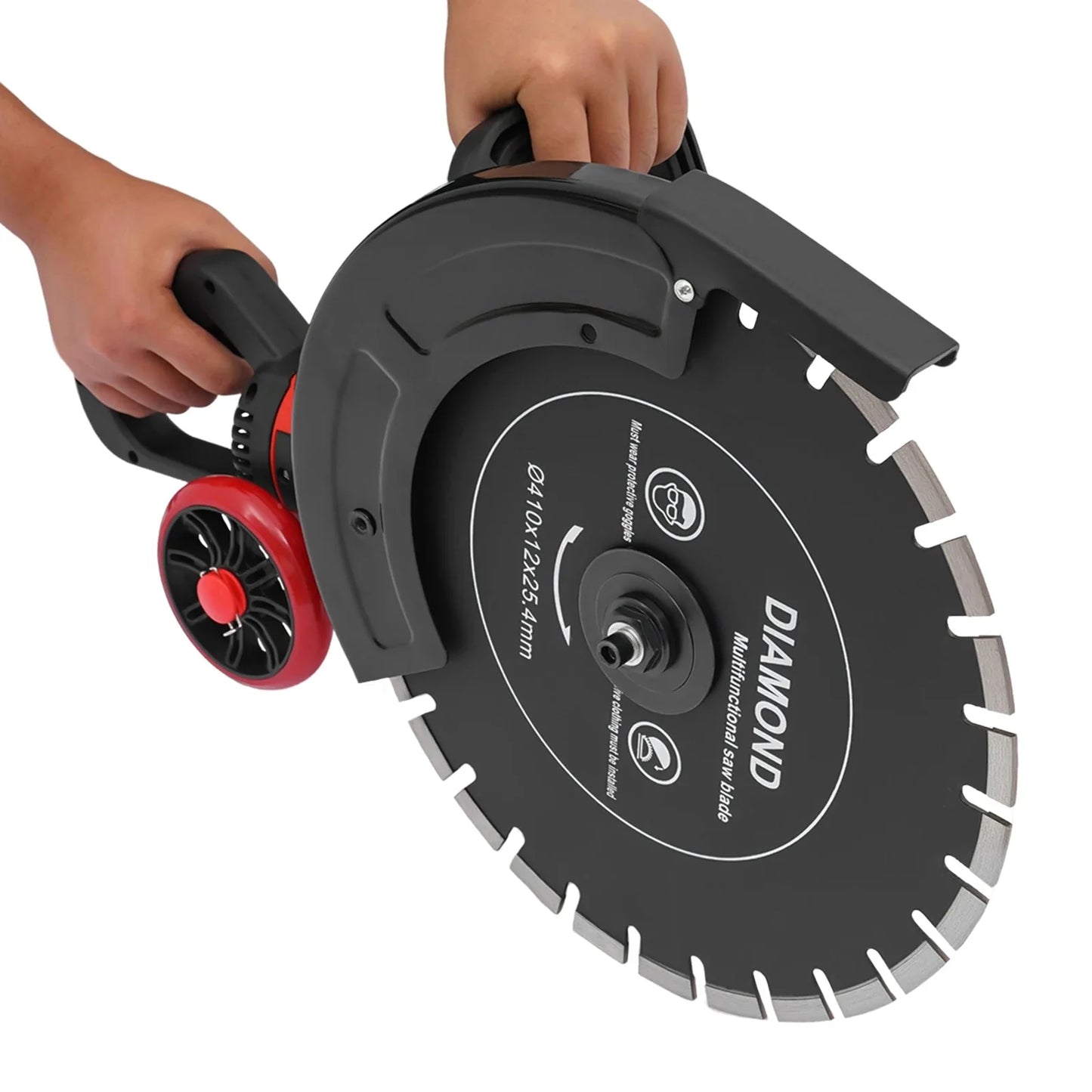 16In 4000W Electric Concrete Saw Brick Cutter Circular Saw Wall Slotting Groving with Saw Blade and Rolling Pulley 3000RPM