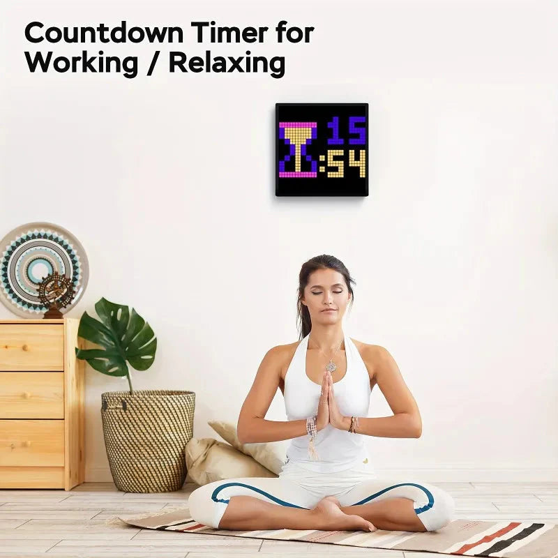 LED Pixel Display 32x32 Programmable Pixel Art Display With APP Control Creative Animation Interesting Text And Digital Clock